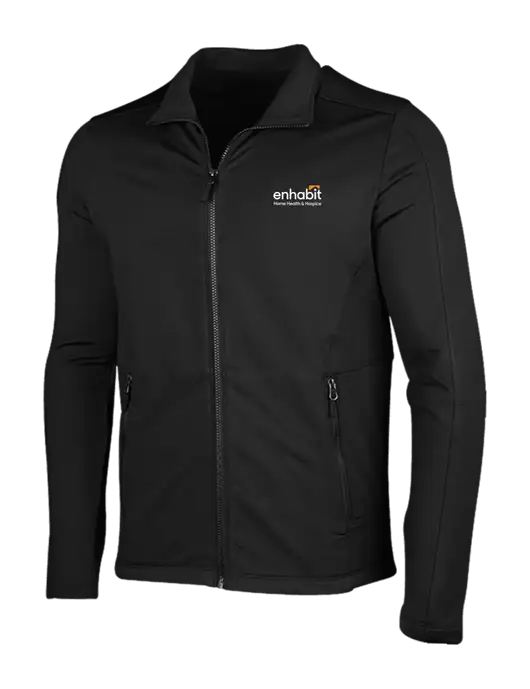 Deep Black Grid Fleece Jacket w/Enhabit Logo