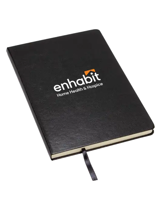 Achieve Black Hardcover Journal, 5.5 x 8.37 w/Enhabit Logo