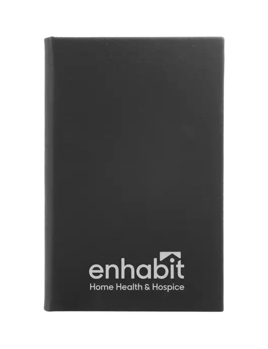 Black Leatherette 5.25 x 8.25 Journal w/Enhabit Logo