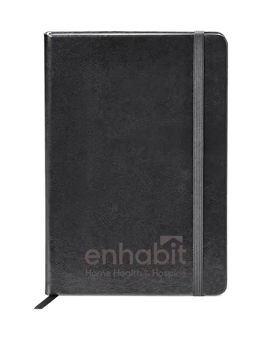 Fabrizio Black Hard Cover 5.75 x 8.3 Journal w/Enhabit Logo