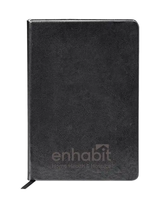 Fabrizio Black Hard Cover 5.75 x 8.3 Journal w/Enhabit Logo
