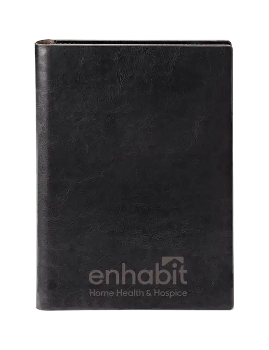 Fabrizio Black 7 x 9.625 Padfolio & Refillable Notepad w/Enhabit Logo