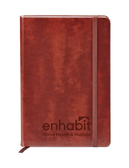 Fabrizio Brown Hard Cover 5.75 x 8.3 Journal w/Enhabit Logo