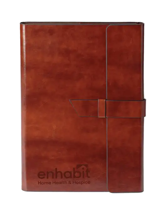 Fabrizio Brown Refillable 6.875 x 9.56 Portfolio w/Enhabit Logo