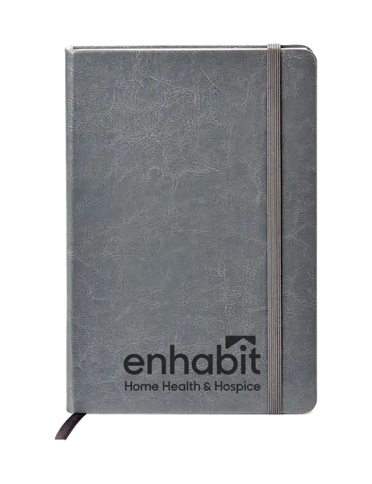 Fabrizio Grey Hard Cover 5.75 x 8.3 Journal w/Enhabit Logo