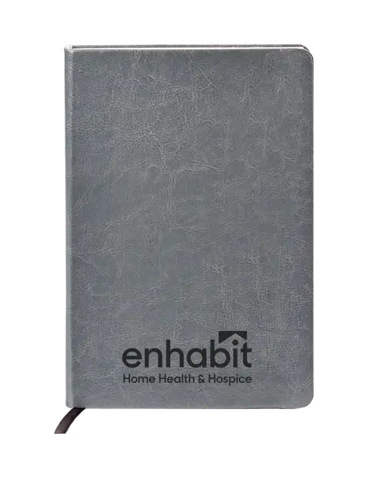 Fabrizio Grey Hard Cover 5.75 x 8.3 Journal w/Enhabit Logo