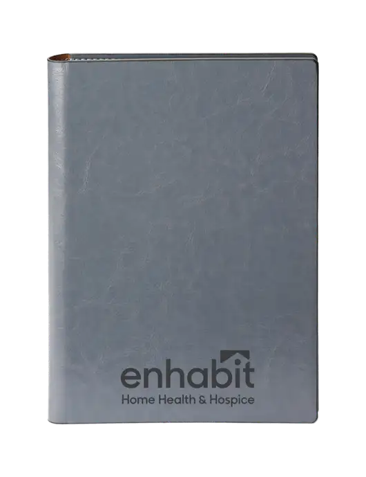 Fabrizio Grey 7 x 9.625 Padfolio & Refillable Notepad w/Enhabit Logo