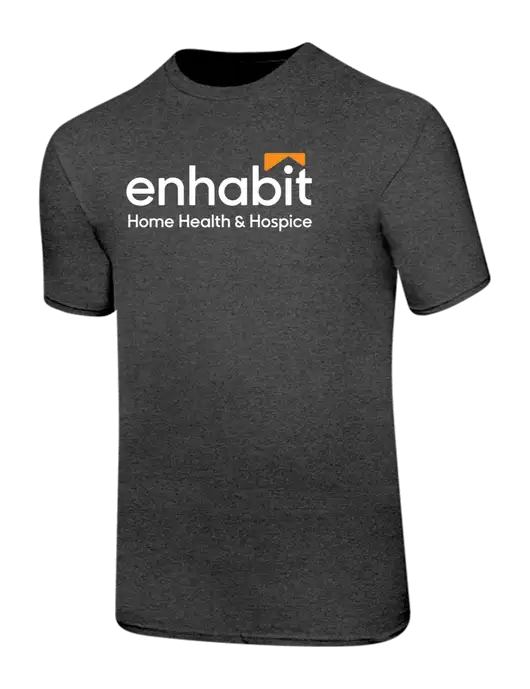 Ring Spun Dark Heather Grey 4.5 oz T-Shirt w/Enhabit Logo