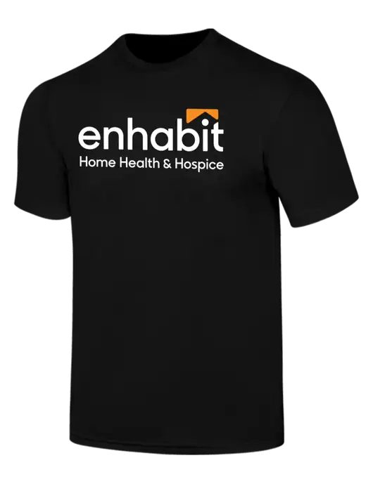 Simply Soft Black 4.5oz  Poly/Combed Ring Spun Cotton T-Shirt w/Enhabit Logo