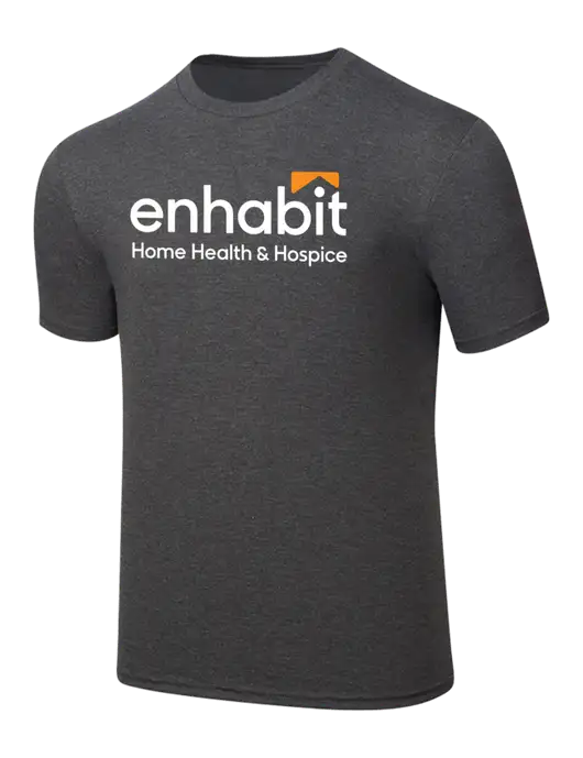 Simply Soft Heathered Charcoal 4.5oz  Poly/Combed Ring Spun Cotton T-Shirt w/Enhabit Logo