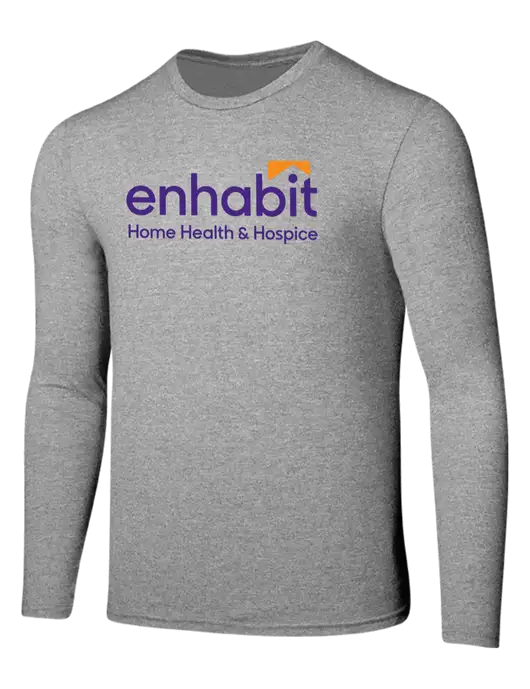 Seriously Soft Light Heathered Grey Long Sleeve T-Shirt w/Enhabit Logo
