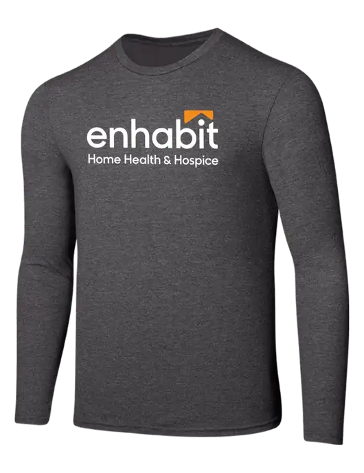 Seriously Soft Heathered Charcoal Long Sleeve T-Shirt w/Enhabit Logo