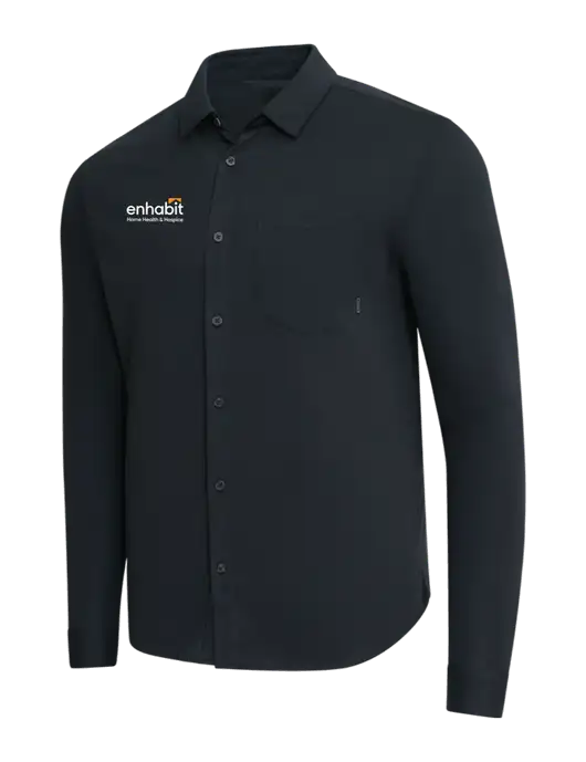 OGIO Black Extend Long Sleeve Button Up Shirt w/Enhabit Logo