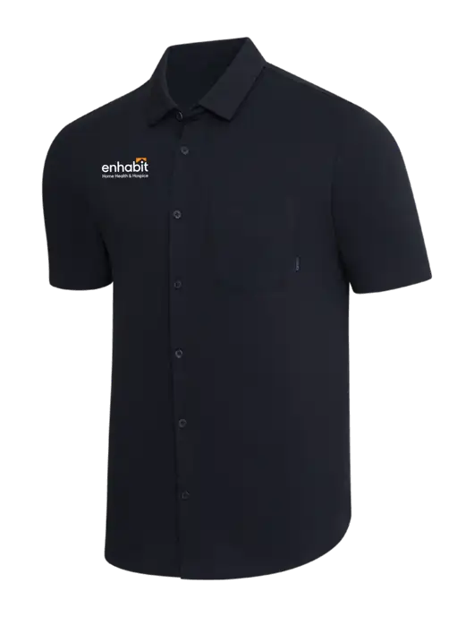 OGIO Black Extend Short Sleeve Button Up Shirt w/Enhabit Logo