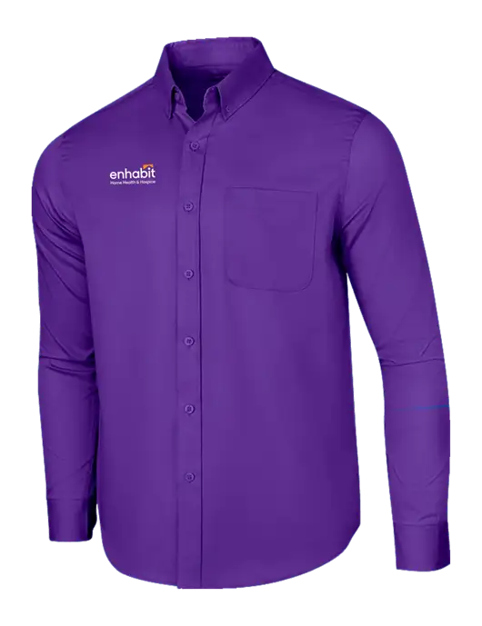 Long Sleeve Purple Superpro React Twill Shirt w/Enhabit Logo