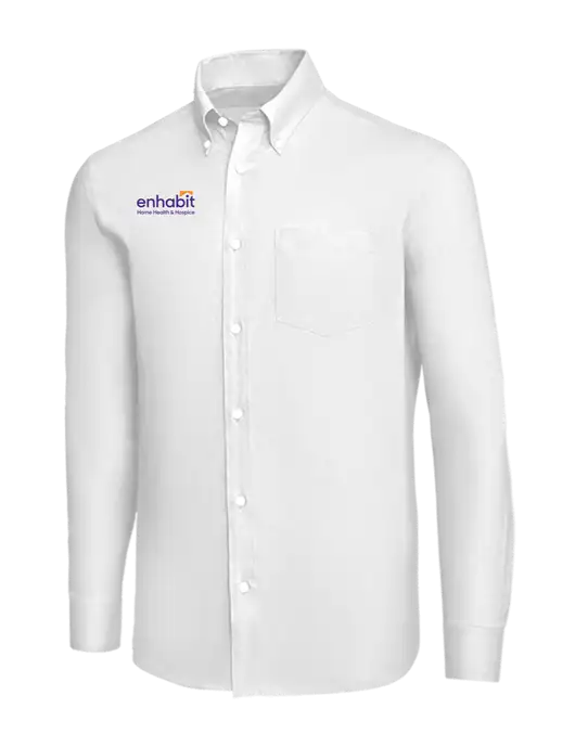 Brooks Brothers White Wrinkle-Free Stretch Nailhead Shirt w/Enhabit Logo