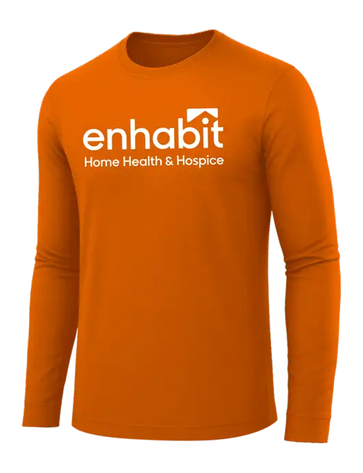 Long Sleeve Dark Orange PosiCharge Competitor Tee w/Enhabit Logo