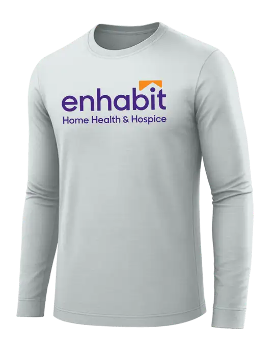Long Sleeve Light Grey PosiCharge Competitor Tee w/Enhabit Logo