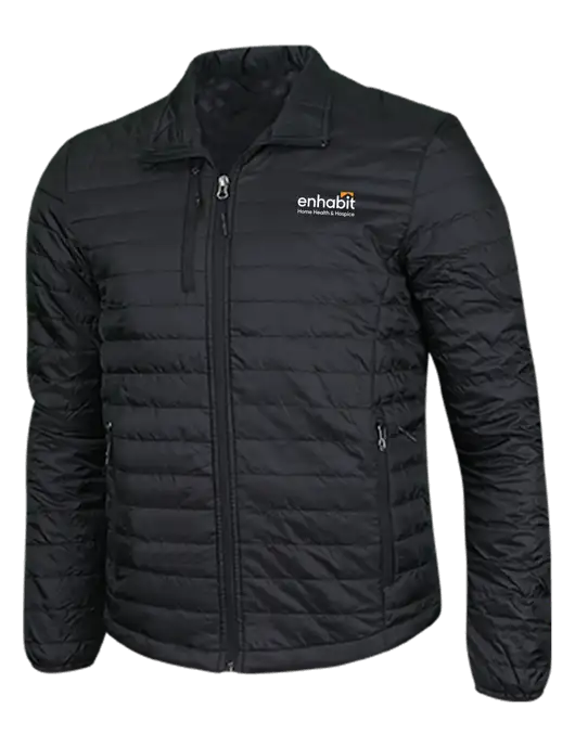 Deep Black Puffy Packable Jacket w/Enhabit Logo