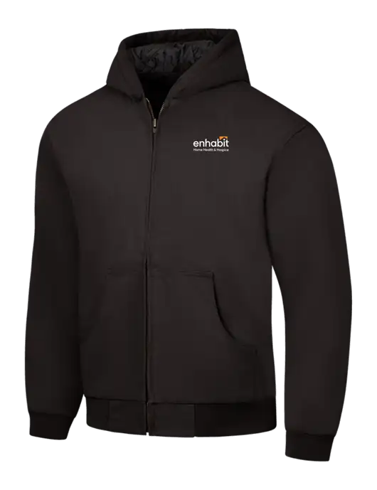 CornerStone Black Duck Cloth Hooded Work Jacket w/Enhabit Logo