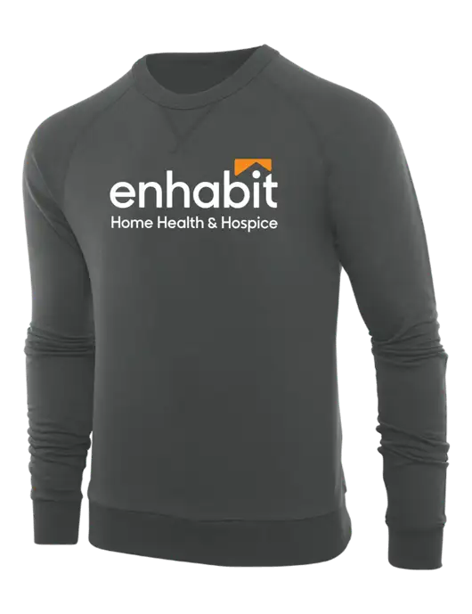 Allmade Charcoal Grey Organic French Terry Crewneck Sweatshirt w/Enhabit Logo