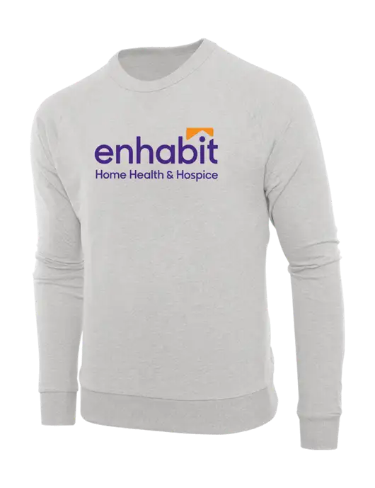 Allmade Granite Grey Heather Organic French Terry Crewneck Sweatshirt w/Enhabit Logo