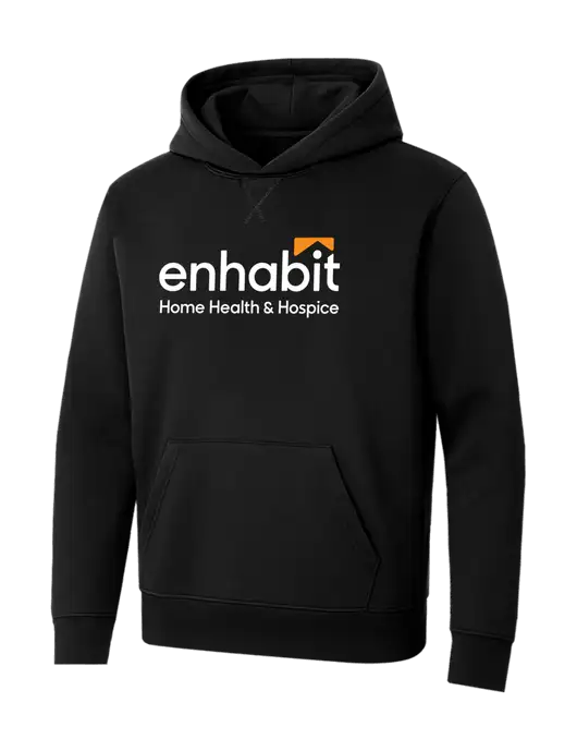 Allmade Deep Black Organic French Terry Pullover Hoodie w/Enhabit Logo