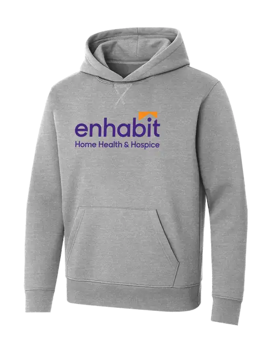 Allmade Granite Grey Heather Organic French Terry Pullover Hoodie w/Enhabit Logo