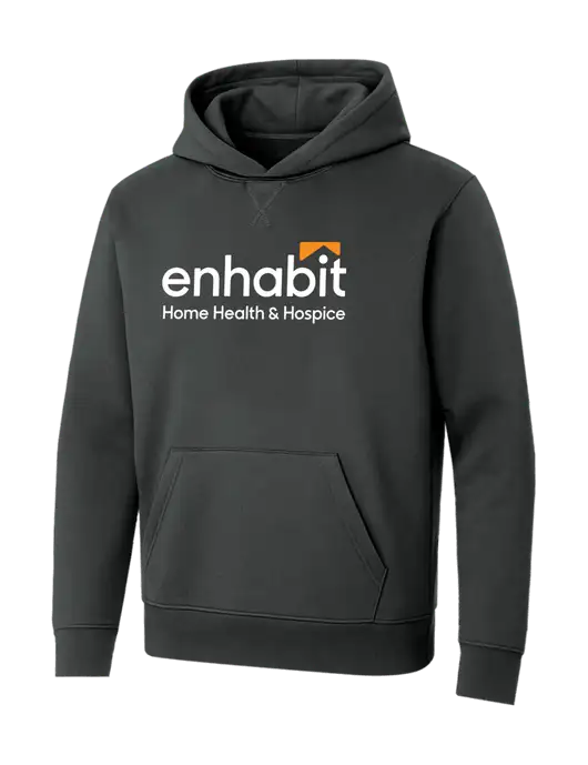 Allmade Charcoal Grey Organic French Terry Pullover Hoodie w/Enhabit Logo
