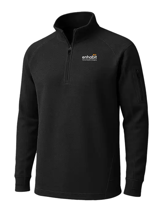 Black Tech Fleece 1/4 Zip Pullover w/Enhabit Logo