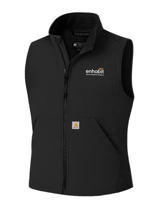 Carhartt Rain Defender Black Soft Shell Vest w/Enhabit Logo