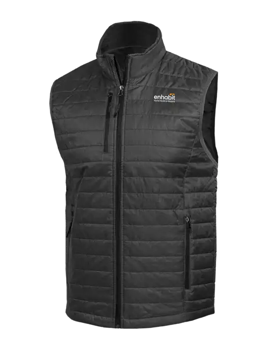 Packable Dark Grey Puffy Vest w/Enhabit Logo