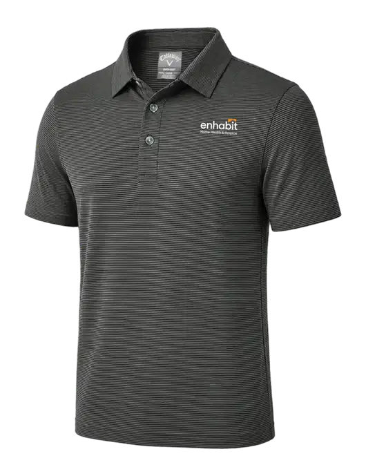 Callaway Black Fine Line Stripe Polo w/Enhabit Logo