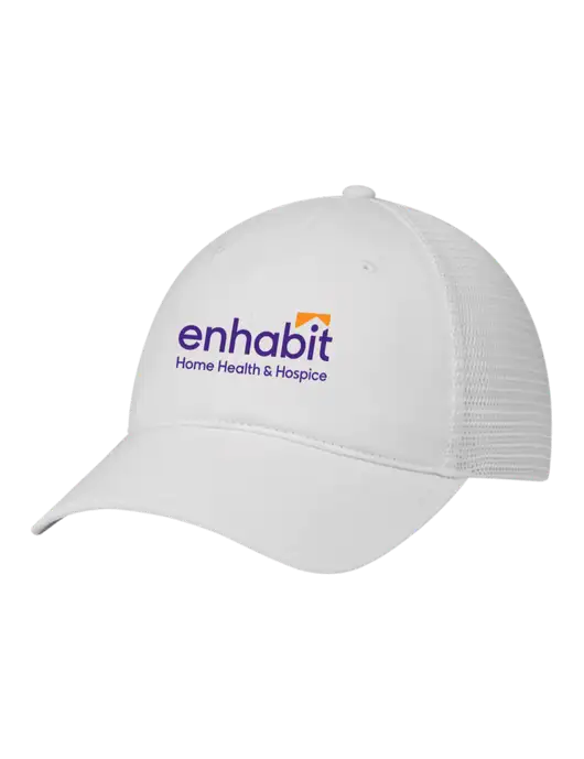 Richardson 111 Garment Washed Trucker Cap White w/White Mesh w/Enhabit Logo