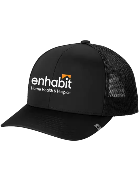 TravisMathew Black Cruz Trucker Cap w/Enhabit Logo