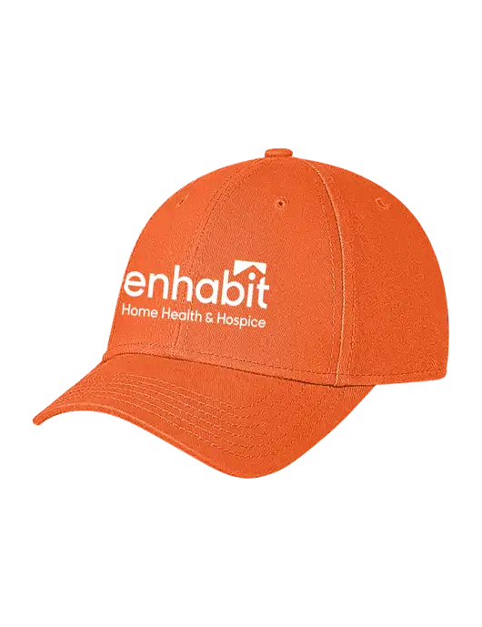 Orange Structured Soft Snap Closure Hook & Loop Cap w/Enhabit Logo