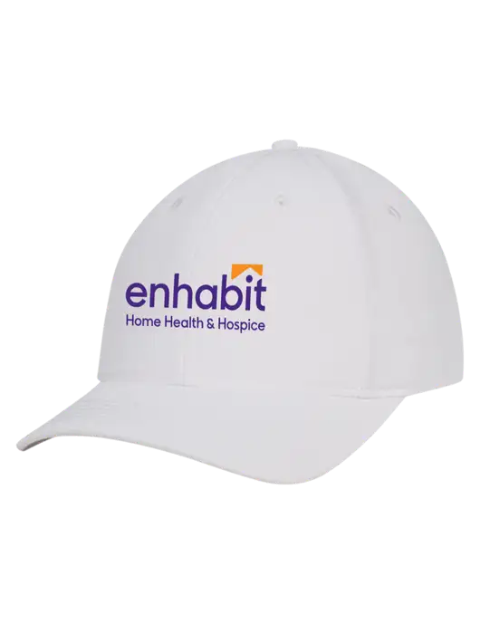 White Nylon Twill Performance Cap w/Enhabit Logo