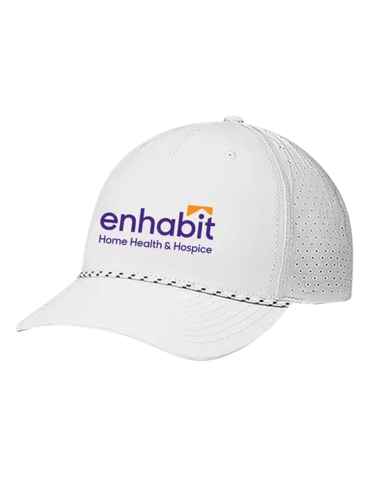 Richardson Laser Perf Performance White/White-Black Rope Cap w/Enhabit Logo