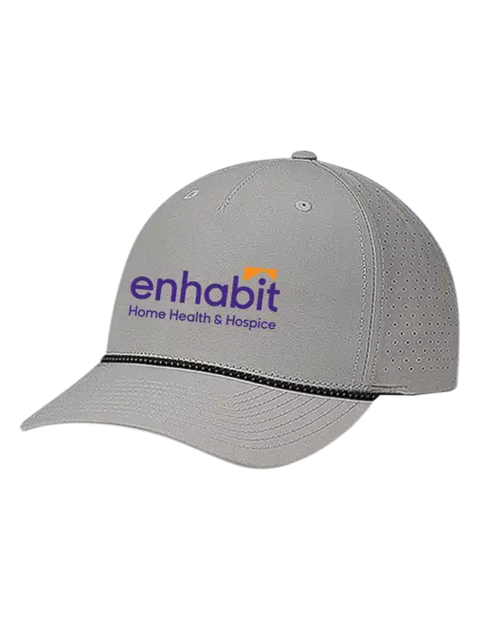 Richardson Laser Perf Performance Light Grey/Black-Grey Rope Cap w/Enhabit Logo