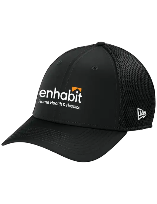 New Era 39THIRTY Performance Stretch Black Mesh Cap w/Enhabit Logo