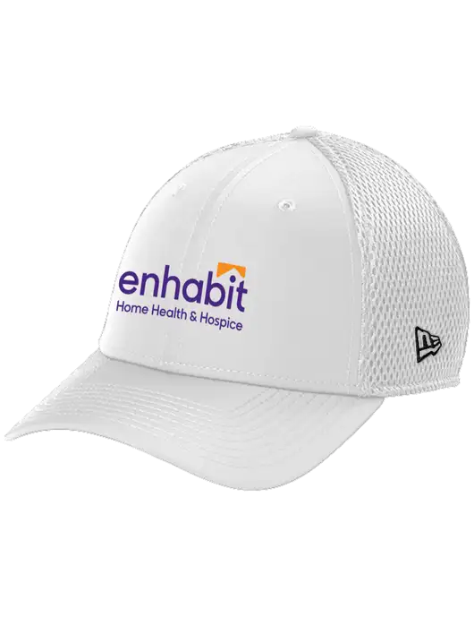New Era 39THIRTY Performance Stretch White Mesh Cap w/Enhabit Logo