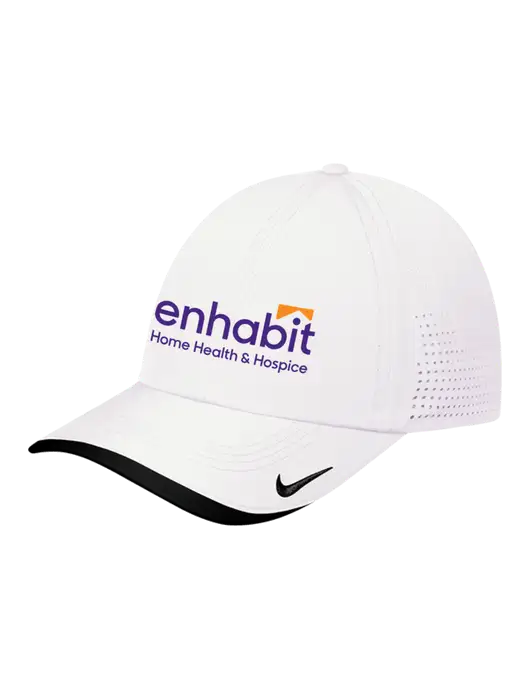 Nike White/Black Dri-FIT Perforated Performance Cap w/Enhabit Logo