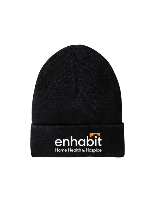Recycled Black Beanie w/Enhabit Logo