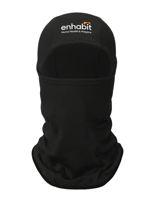 Black CornerStone Smooth Fleece Face Mask w/Enhabit Logo