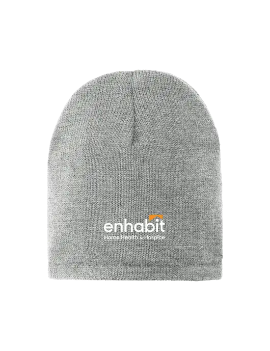 Dark Medium Grey Fleece-Lined Beanie Cap w/Enhabit Logo