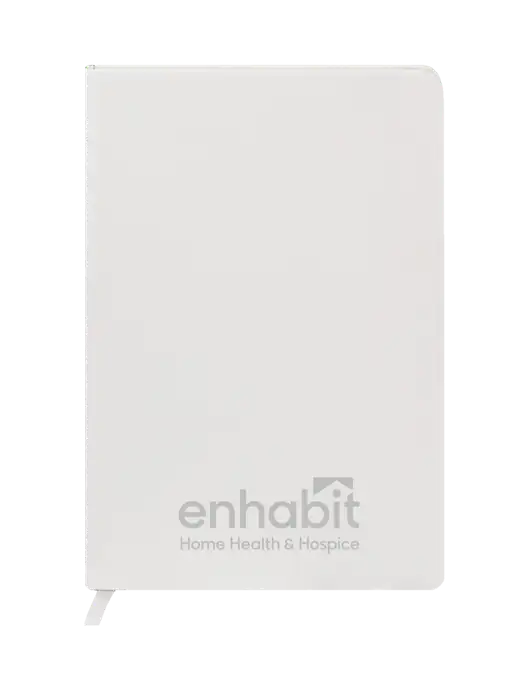 Fabrizio White Hard Cover 5.75 x 8.3  Journal w/Enhabit Logo