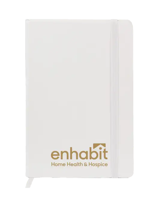 Fabrizio White Hard Cover 5.75 x 8.3  Journal w/Enhabit Logo