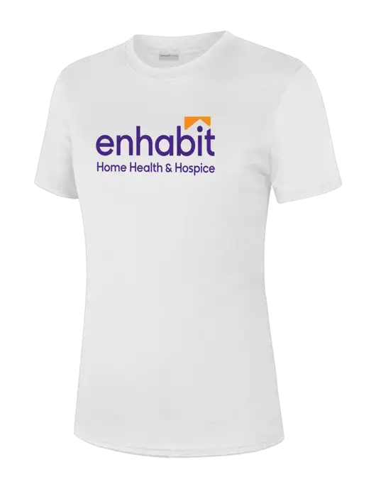  Womens White PosiCharge Competitor Tee w/Enhabit Logo
