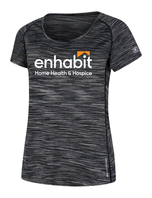 OGIO Womens Black Space Dye Verge Scoop Neck w/Enhabit Logo