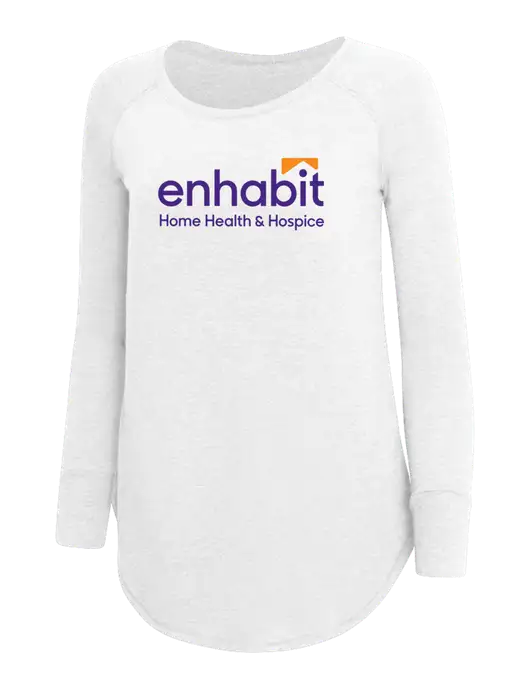 Womens Perfect Wide Collar Tunic Tri-Blend White 4.5 oz T-Shirt w/Enhabit Logo